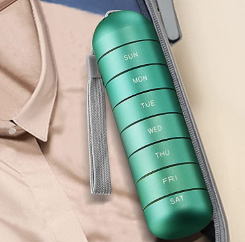 Organizador semanal de pastillas de aluminio – Viaje y uso diario