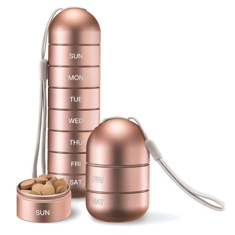 Organizador semanal de pastillas de aluminio – Viaje y uso diario