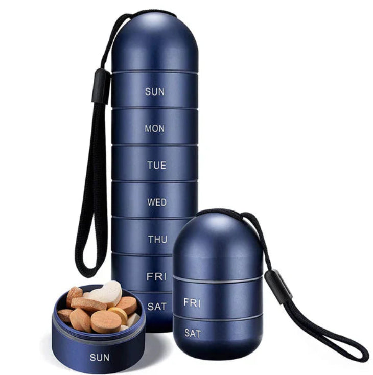 Organizador semanal de pastillas de aluminio – Viaje y uso diario